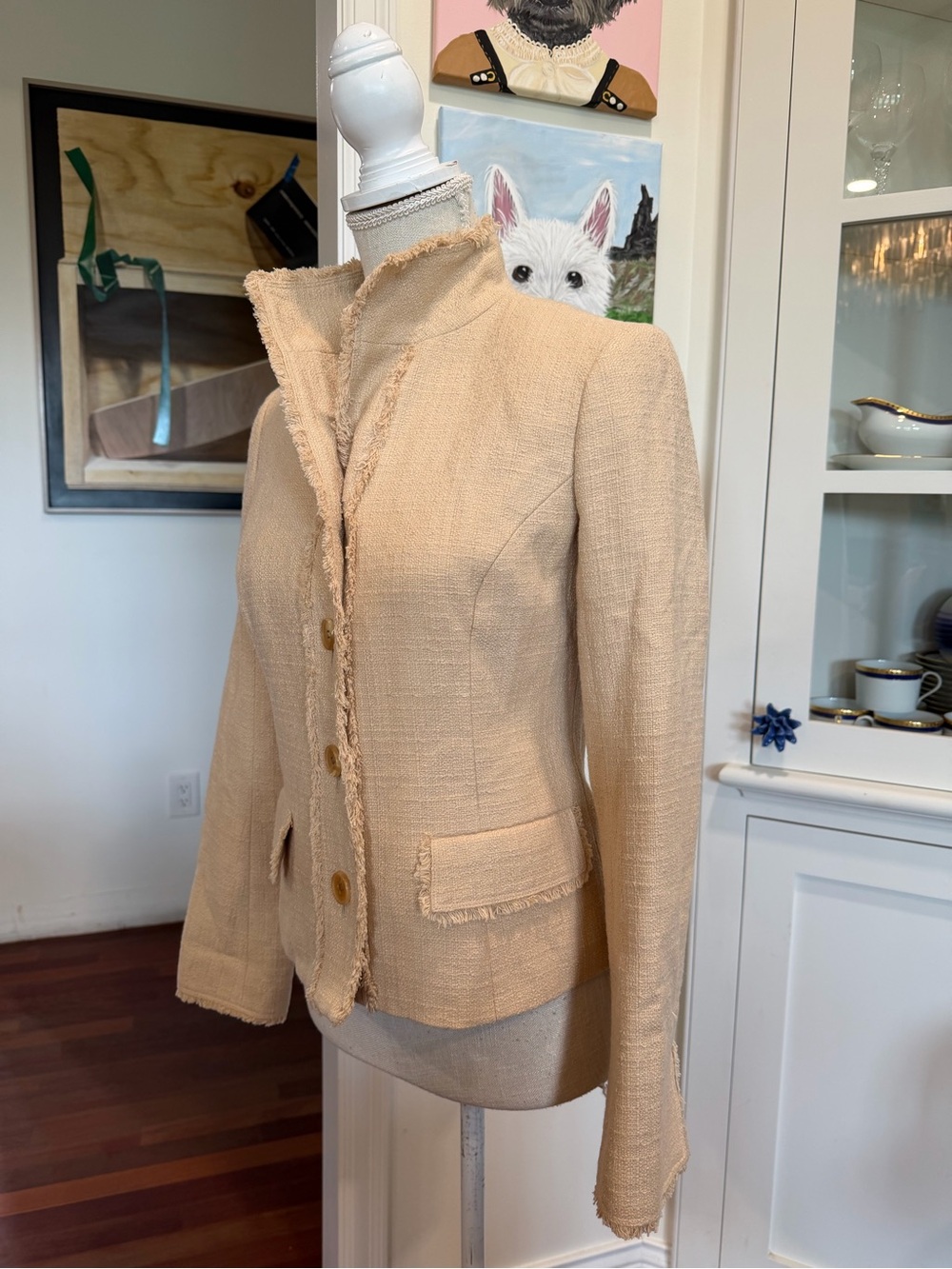 Burberry Cream Tweed Short Jacket - Picture 6 of 7